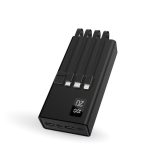 Taşınabilir Şarj Aleti Siyah Powerbank 4in1 Dahili Kablolu 20000 mAh