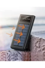 Solar 30.000 Mah Güneş Enerjili Led Işıklı Powerbank Şarj Aleti 2x Usb Çıkışlı Çoklu Kablolu - Görsel 7