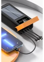 Güneş Enerjili 50.000 Mah Powerbank Kamp Ledli Işıklı Powerbank Kendinden Kablolu Solar 22.5W - Görsel 3